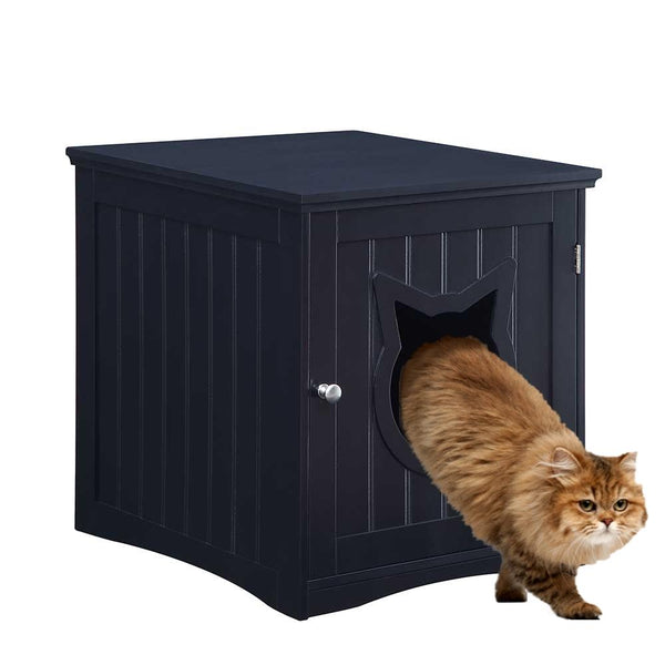 Cat House Side Table - Nightstand Pet House - Litter Box Enclosure - Paws and Me