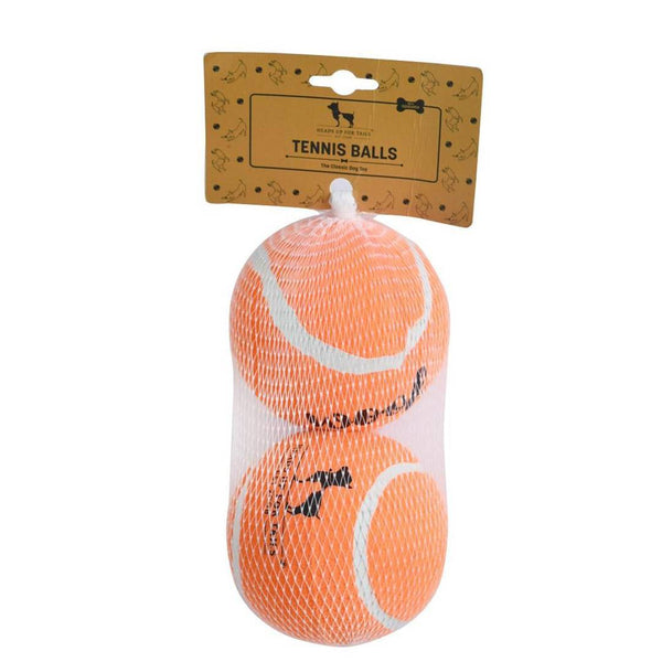 HUFT Tennis Balls Dog Toy with Squeaker - Large - Pack of 2