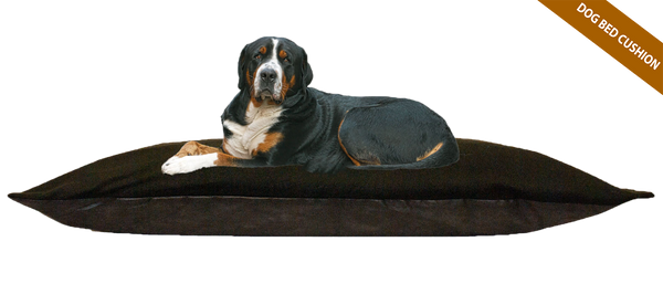 Black Cushion Dog Bed Fibre+Foam Filled Removable Fleece Cover