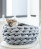 Hand-woven, Coarse Marino Wool Pet Nest Cat Bed Winter Cozy Warm Dog