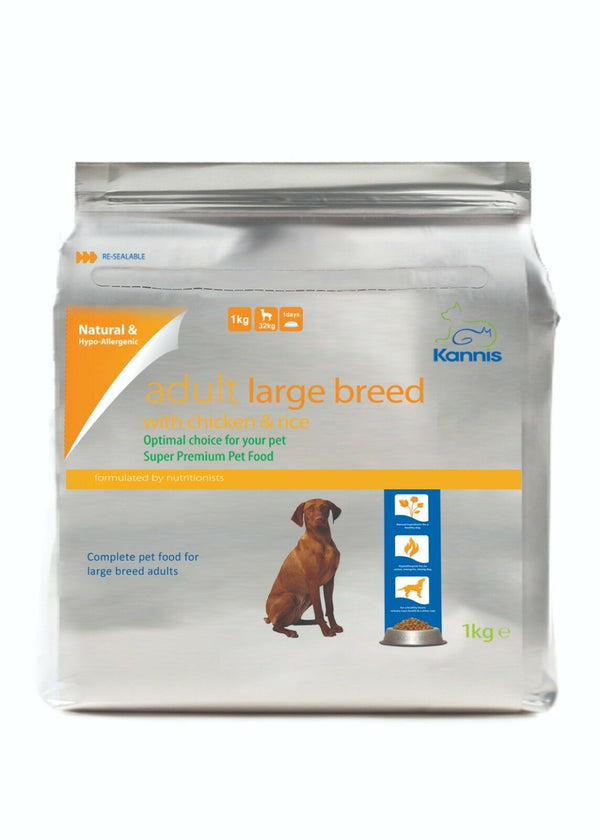 Kannis Adult Large Breed Dry Dog Food - Chicken 1 Kg - Paws and Me