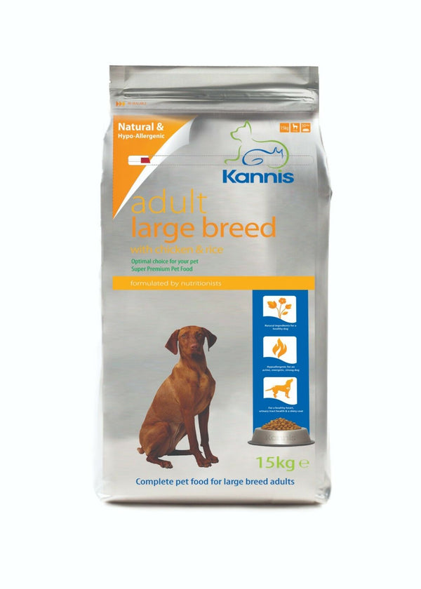 Kannis Adult Large Breed Dry Dog Food - Chicken 15 Kg - Paws and Me
