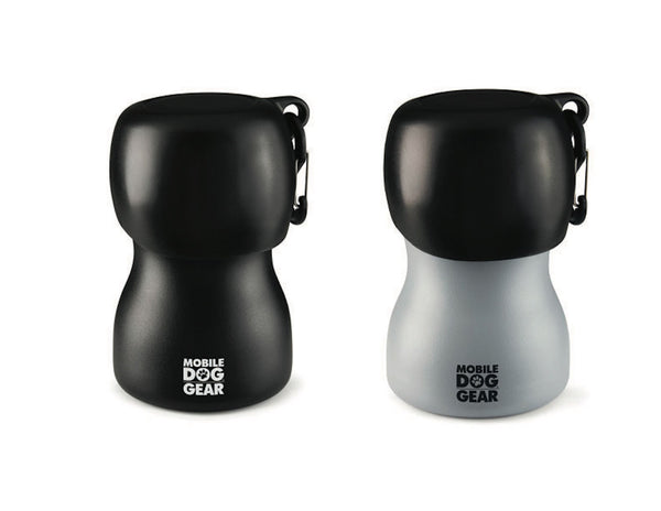Bundle: MDG 9.5 Oz Dog  Water Bottle (Black) and MDG 9.5 Oz Dog Water Bottle (Gray)